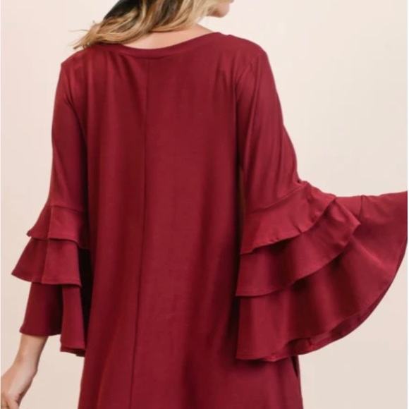 New Boho Inspired Waffle Knit Long Sleeve Dress - Picture 5 of 5